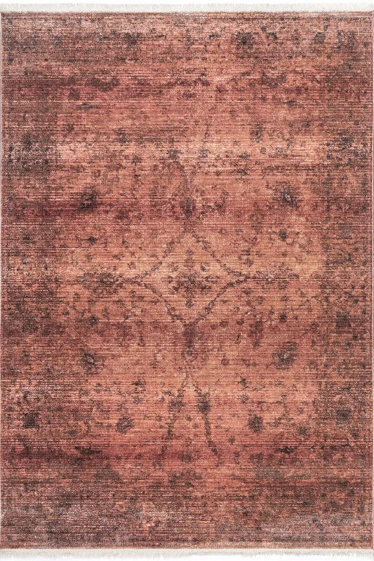 Subtle Herati Fringe Rug | Pink