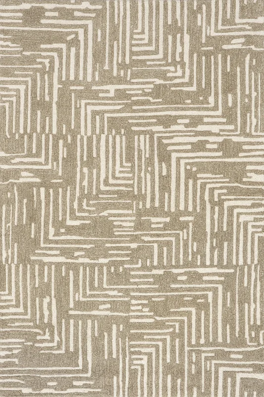 Tawny Geometric Wool Rug | Ivory