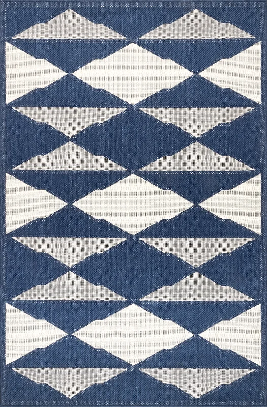 Ziggy Diamonds Indoor/Outdoor Rug | Navy