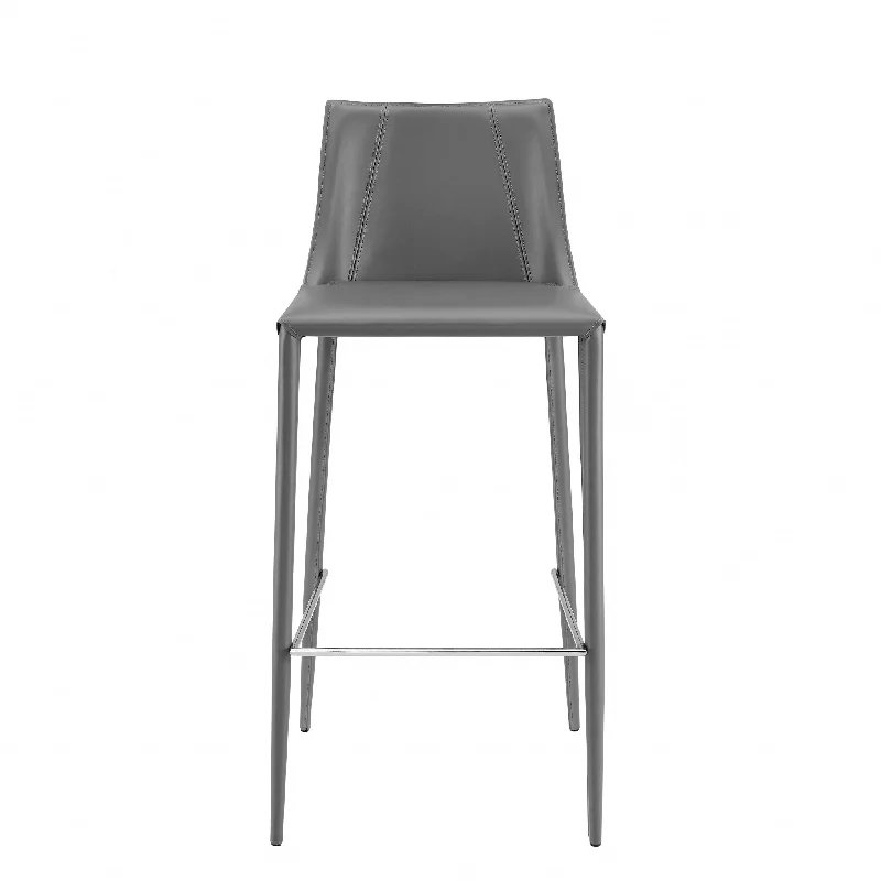 30" Gray Steel Low Back Bar Height Bar Chair