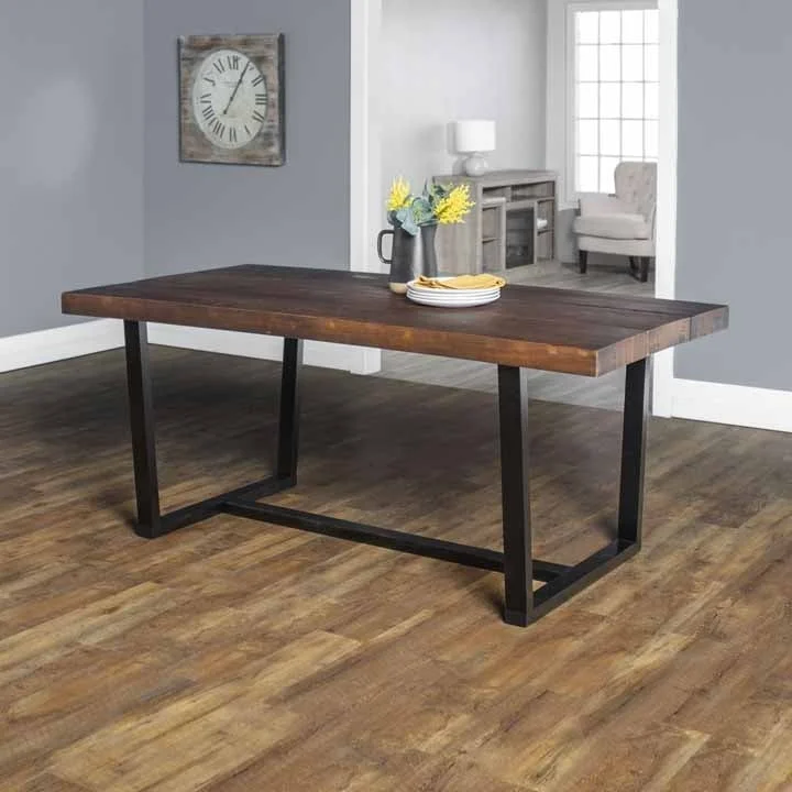 72" Distressed Solid Wood Dining Table - Mahogany