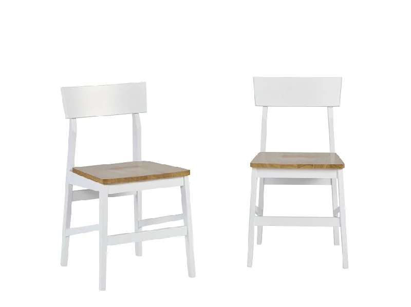 Christy Dining Chair, Set of 2 Light Oak/ White