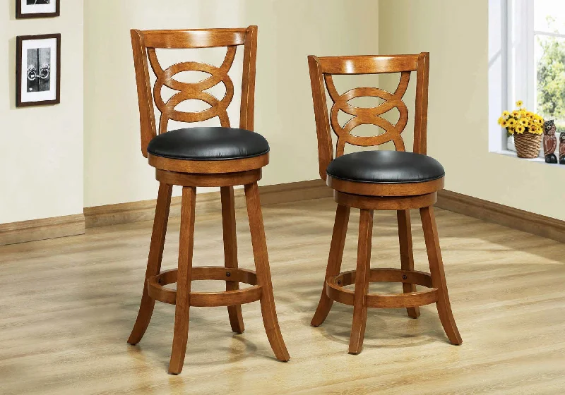 Monarch Barstool - 2Pcs - 39"H - Swivel - Oak Counter Height