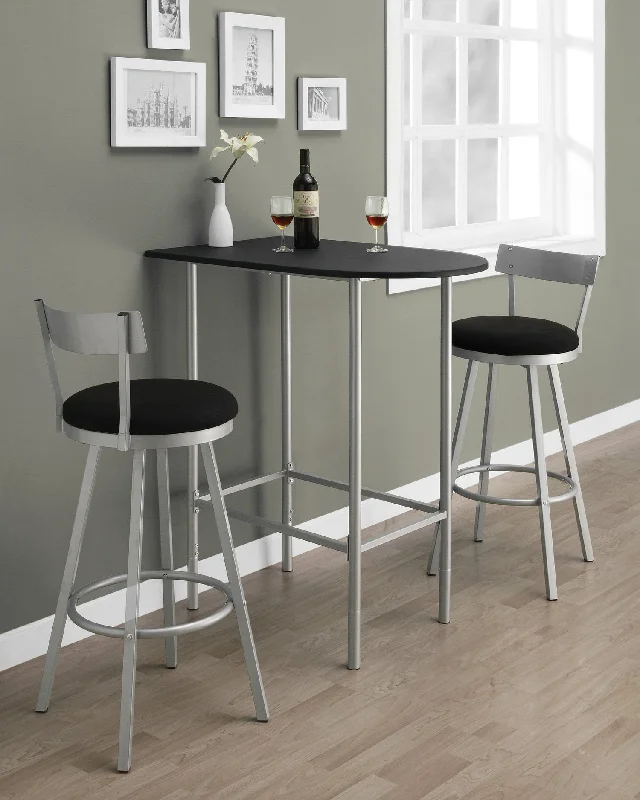 Monarch Barstool - 2Pcs - 43"H - Swivel - Silver Metal