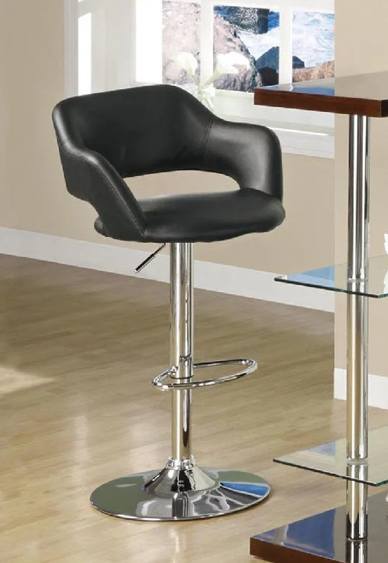 Monarch Barstool - Black - Chrome Metal Hydraulic Lift