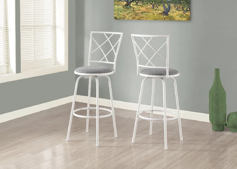 Monarch Crisscross 2pc Barstool Set - White