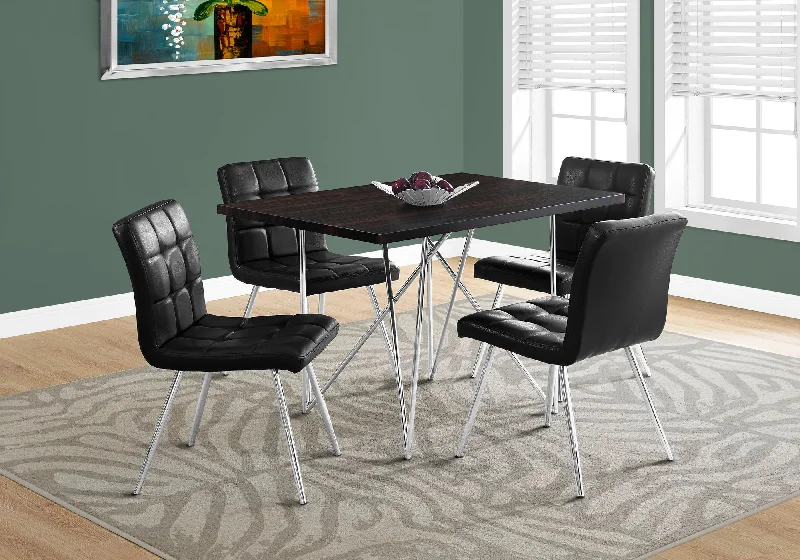 Monarch Dining Table - 32"X 48"/Espresso/Chrome Metal