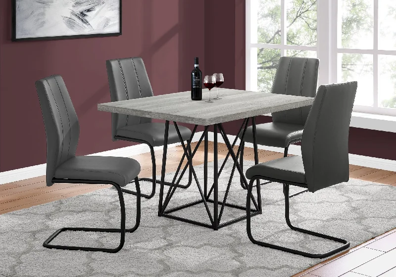 Monarch Dining Table - 36"X 48"/Grey Reclaimed Wood-Look/ Black