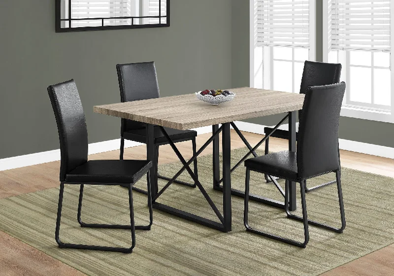 Monarch Dining Table - 36"X 60"/Dark Taupe/Black Metal