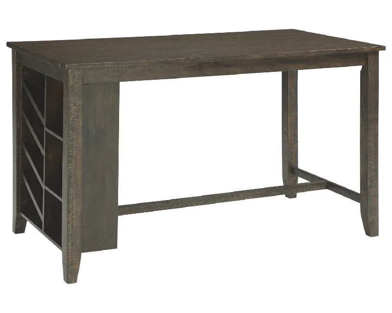 Rokane RECT Counter Table w/Storage Light Brown by Ashley Furniture