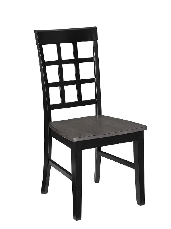 Salem Window Pane Dining Chair, Set of 2 Gray/Black