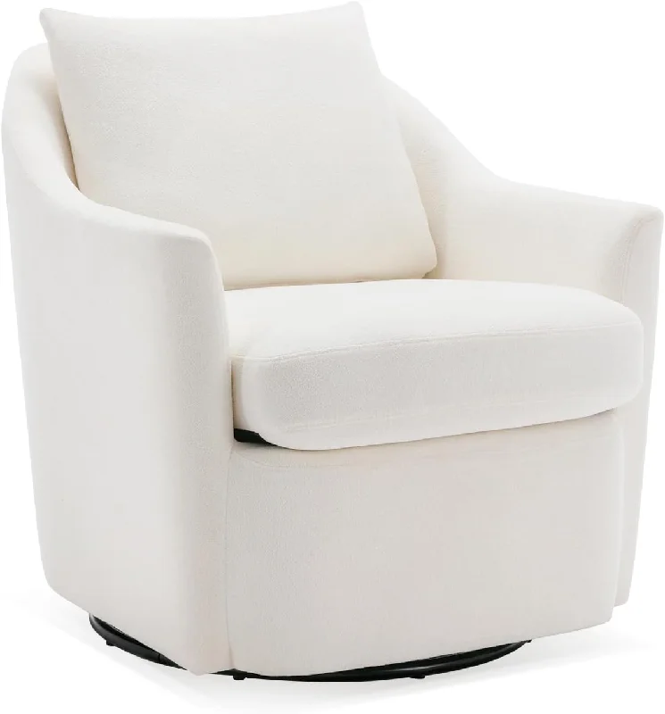 COLAMY Swivel Accent Chair Armchair, Upholstered Round Barrel Chair, 360° - $155