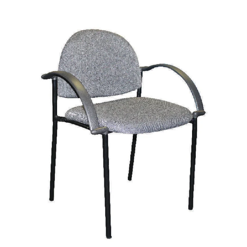 Euro Visitors Arm Chair Silver Black (100kg Max)