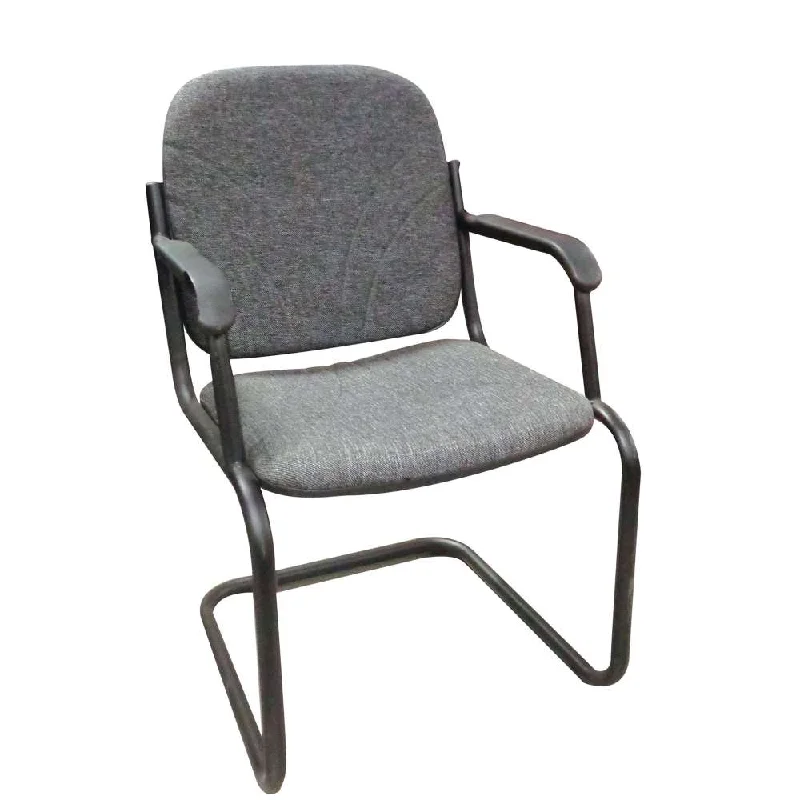 Euro Visitors Side Chair Arm Silver Black (100kg Max)