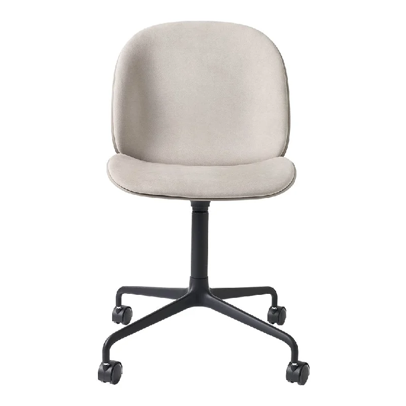 Beetle Meeting Chair - Black 4-Star Base w/ Castors - Front Upholstered