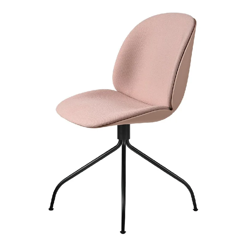 Beetle Meeting Chair - Black  Swivel Base - Front Upholstered