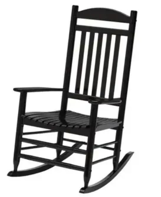 Hampton Bay Patio Black Wood Outdoor Rocking Chair - $75