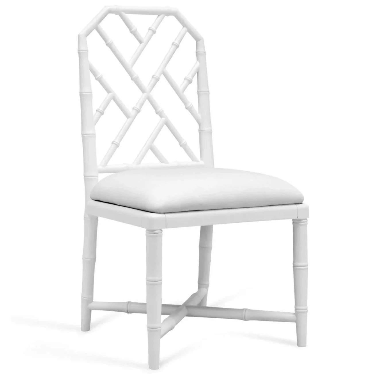 Jardin Faux Bamboo Chinoiserie Lattice Side Chair