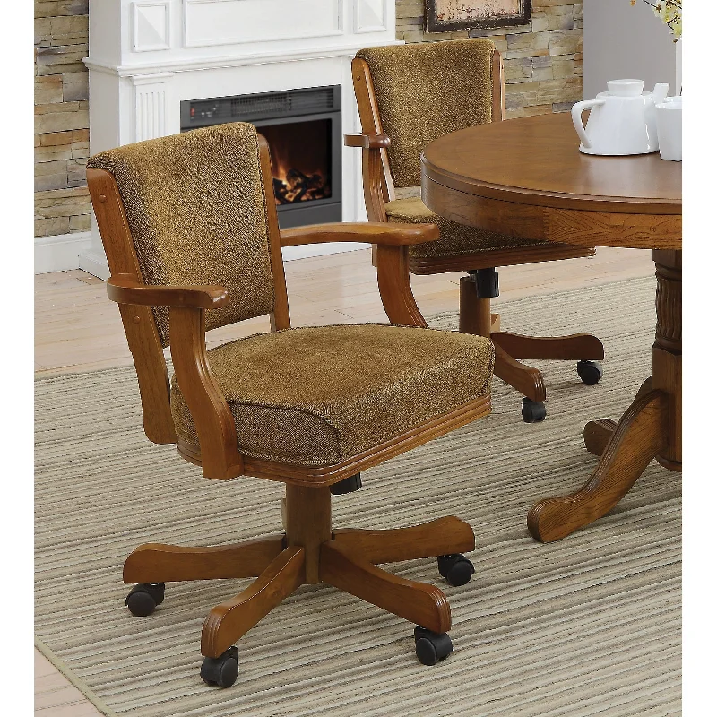 Mitchell Upholstered Swivel Dining and Game Chair Amber