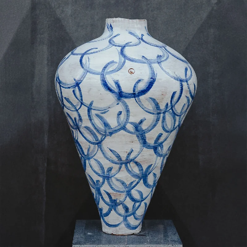 Blue Circle - Handcrafted ceramic vase