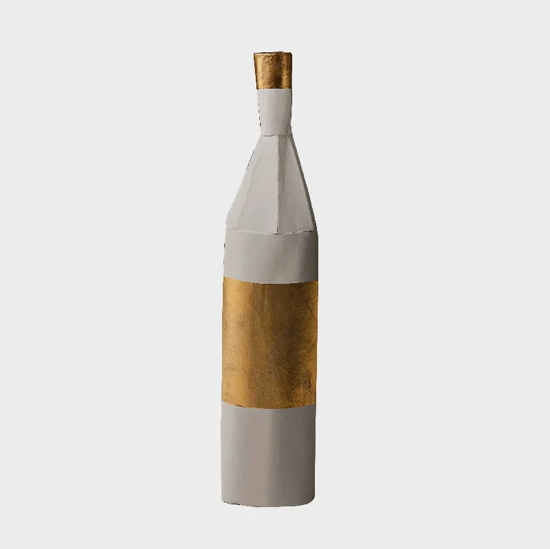 Bottle Gold Tall - Paper clay ceramic vase