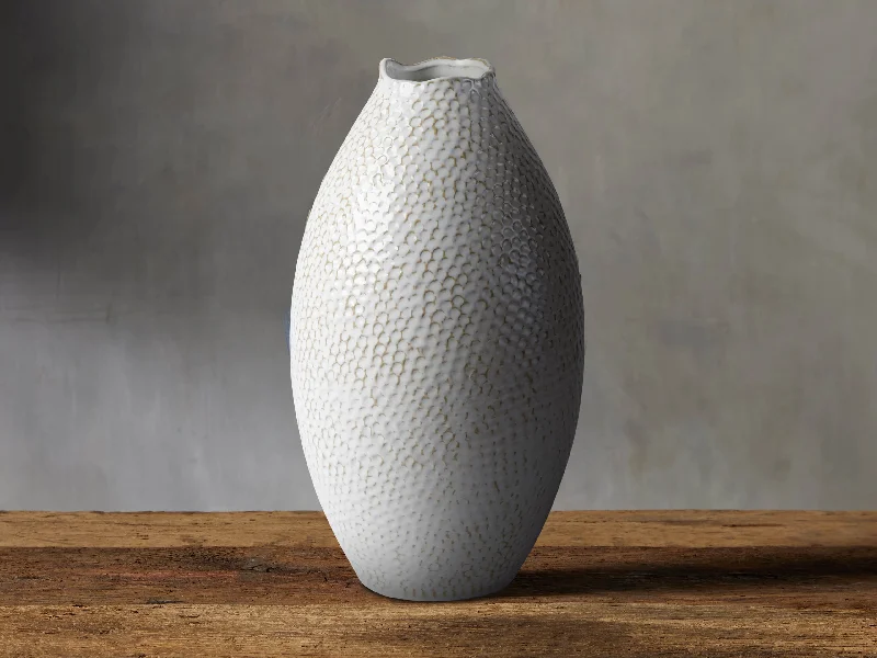 Eva Large Tall Vase in Cream