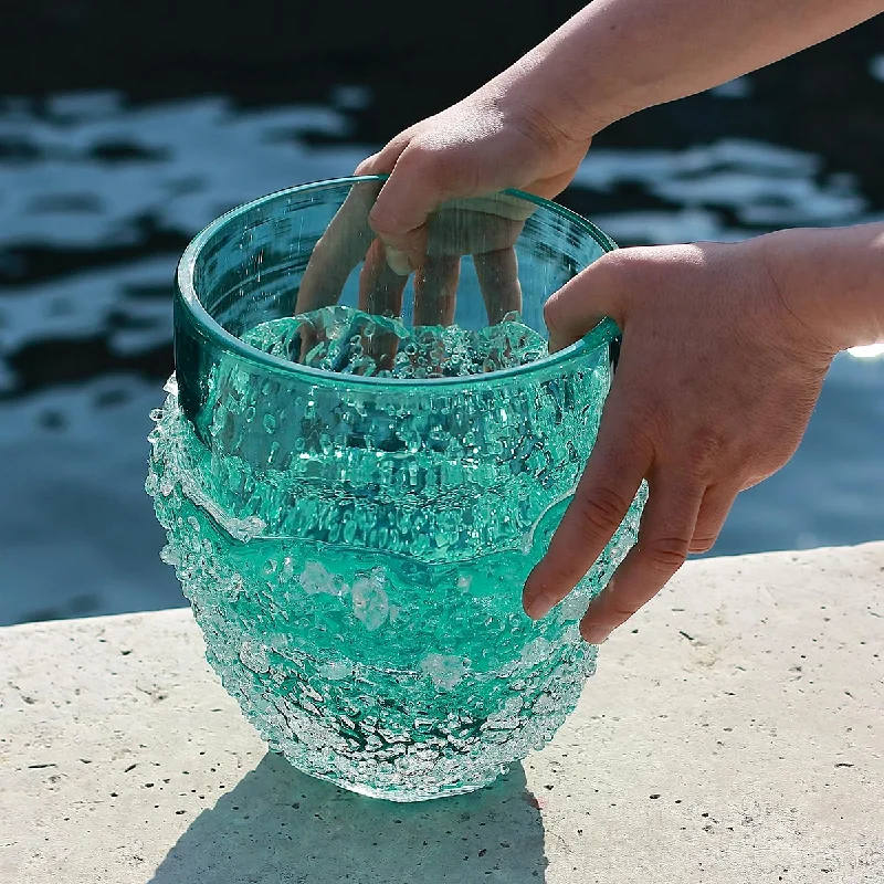 Ghiaccio Acqua - Handcrafted cold carved glass vase