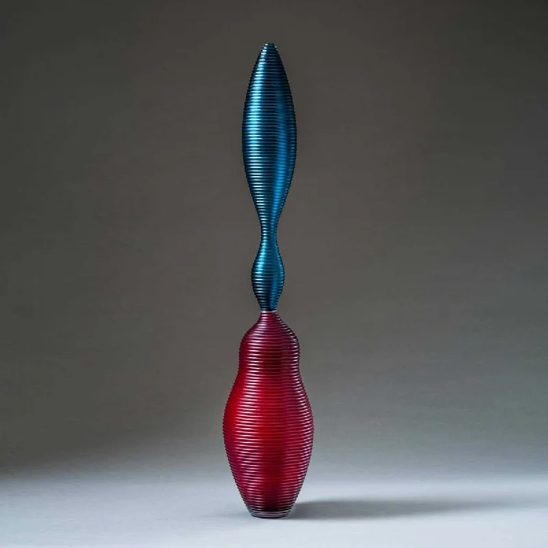 Species Novae: Singularity -  Free blown glass vase, incalmo, cut on diamond lathe