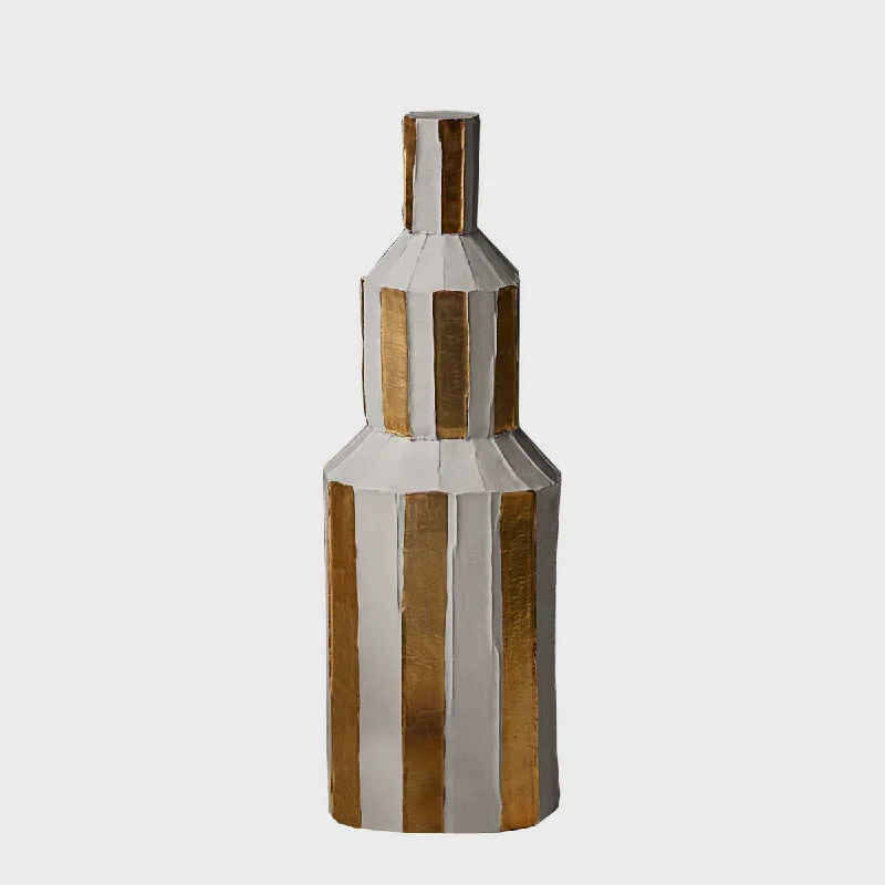 Fide Gold Stripes - Paper clay ceramic vase