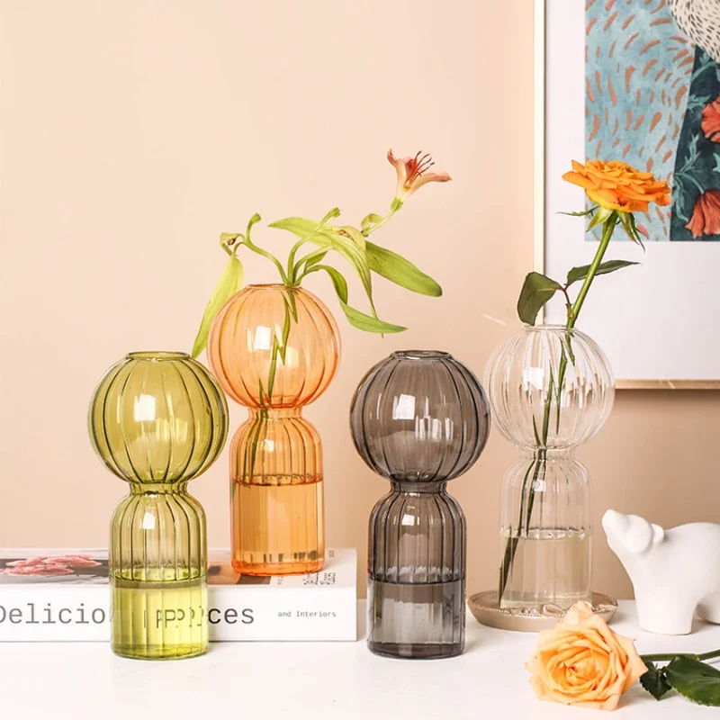 In Leaf Rigged Glass Accent Vases