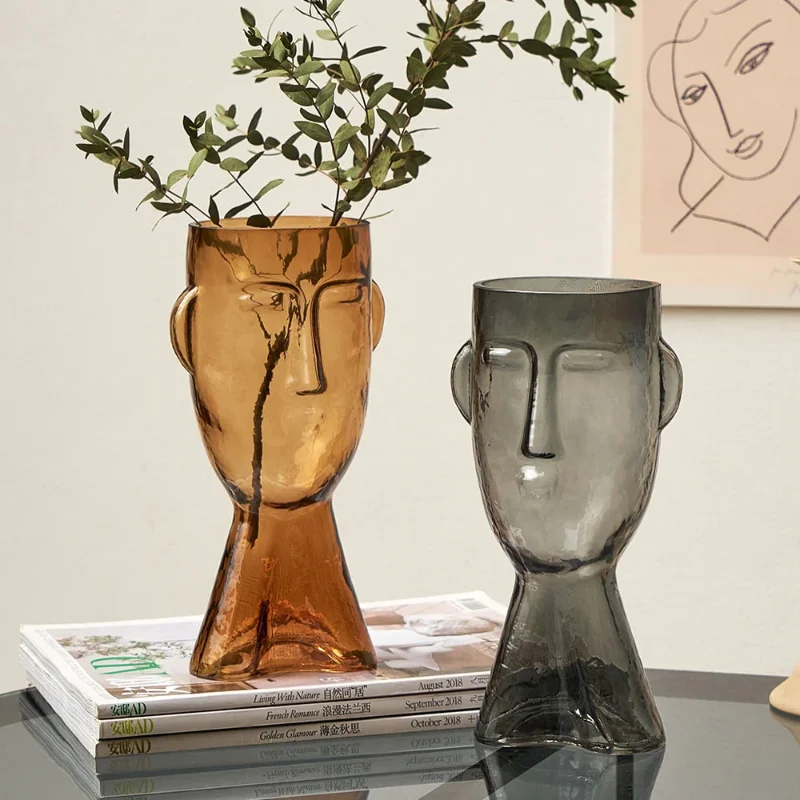 Marty Face Tinted Glass Vase