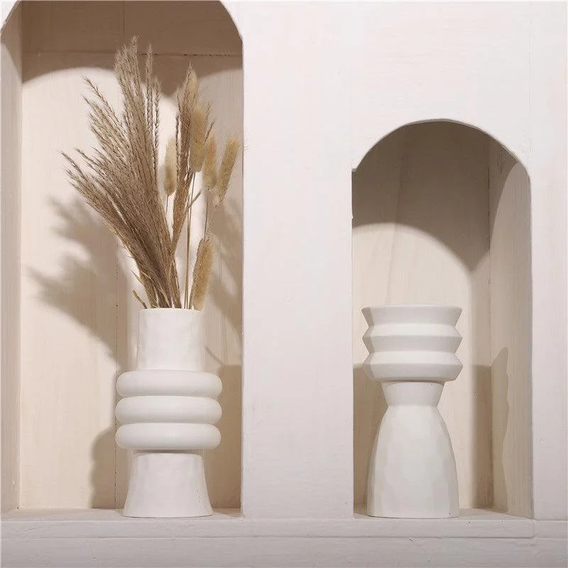 Paros White Ceramic Vases