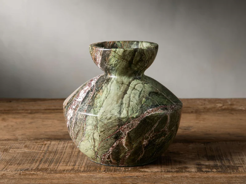 Rhodes Marble Vase in Green Forest