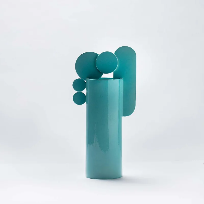 Sardinia - Turquoise glazed bubble family ceramic vase