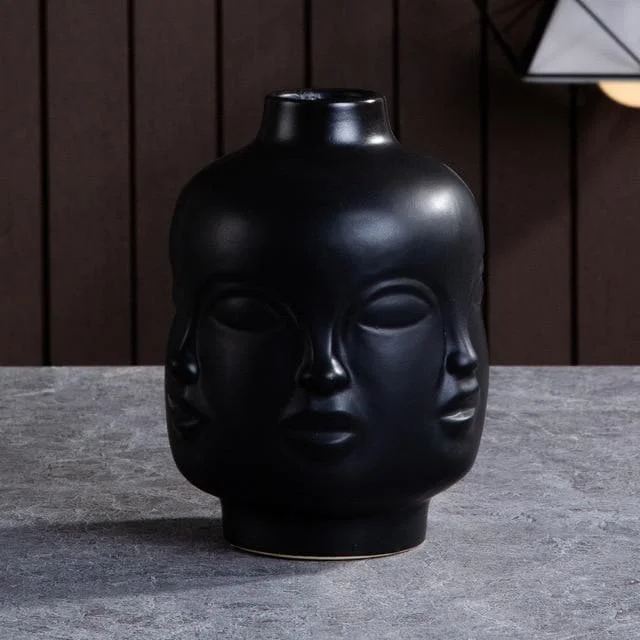 Black Round Vase