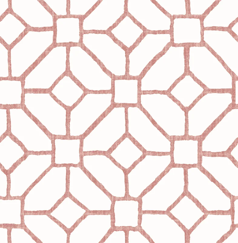 Addis Coral Trellis Wallpaper