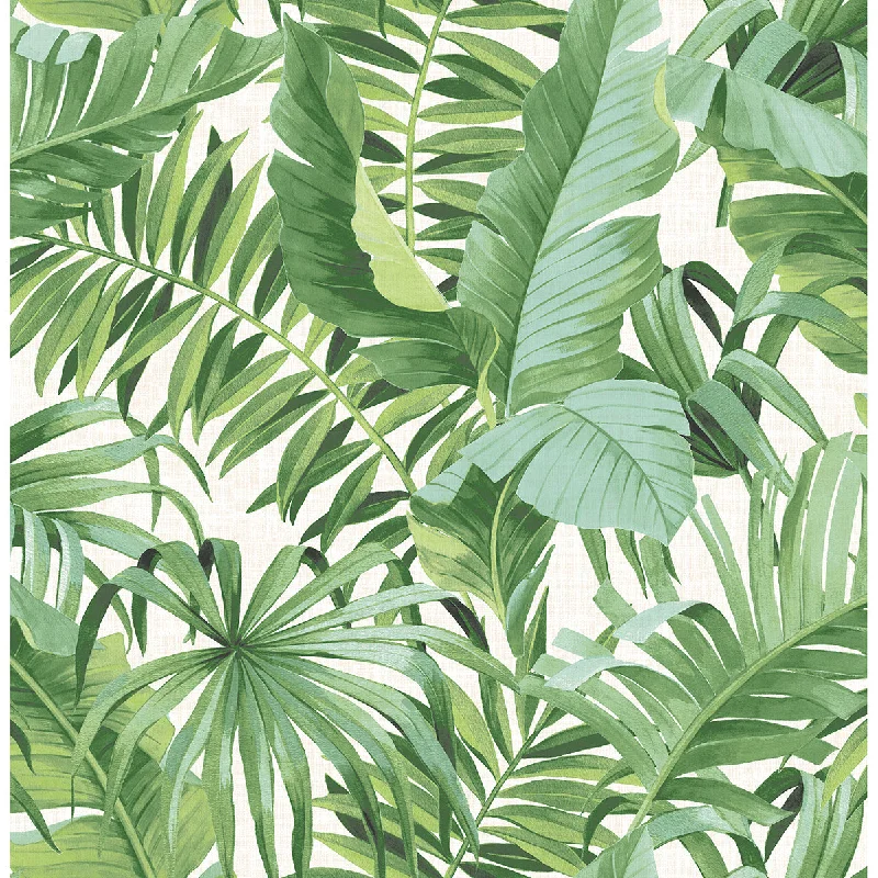 Alfresco Tropical Palm Wallpaper in Green from the Pacifica Collection