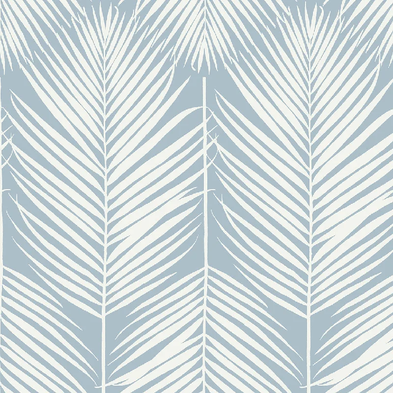 Athena Palm Wallpaper in Hampton Blue from Etten Gallerie Collection