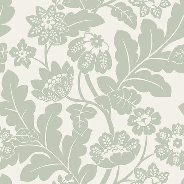 Augusta Silver Flock Damask Wallpaper from Georgia Collection