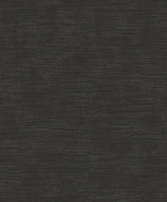 Bark Texture Wallpaper in Metallic Charcoal and Ebony from the Essential Textures Collection