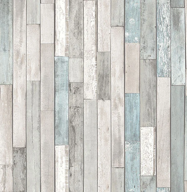 Barn Board Grey Thin Plank Wallpaper from the Essentials Collection