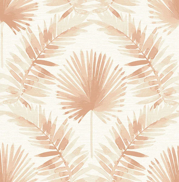 Calla Rust Painted Palm Wallpaper