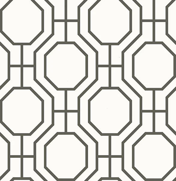 Circuit Black and White Modern Ironwork Wallpaper from the Symetrie Collection