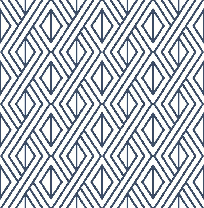 Diamond Geometric Peel-and-Stick Wallpaper in Navy