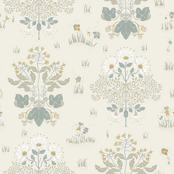 Elda Light Blue Delicate Daises Wallpaper