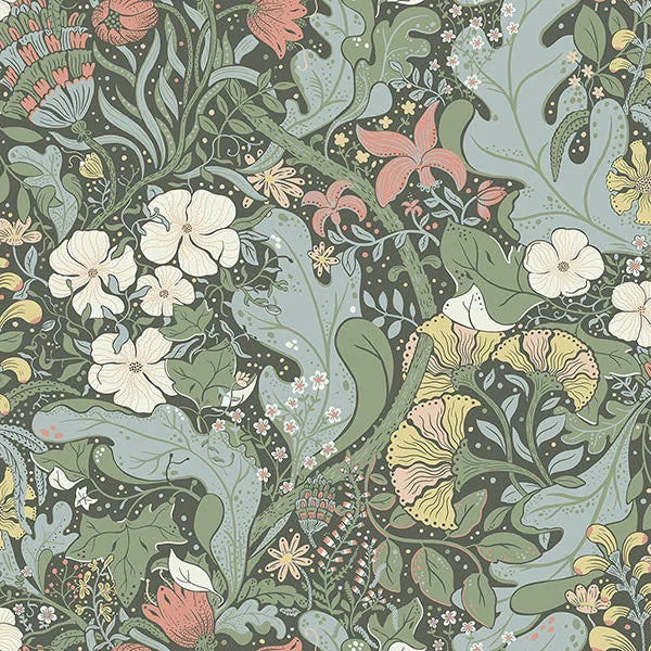 Elise Green Nouveau Gardens Wallpaper