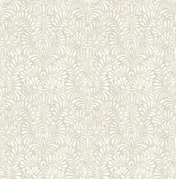 Elma Taupe Fiddlehead Wallpaper