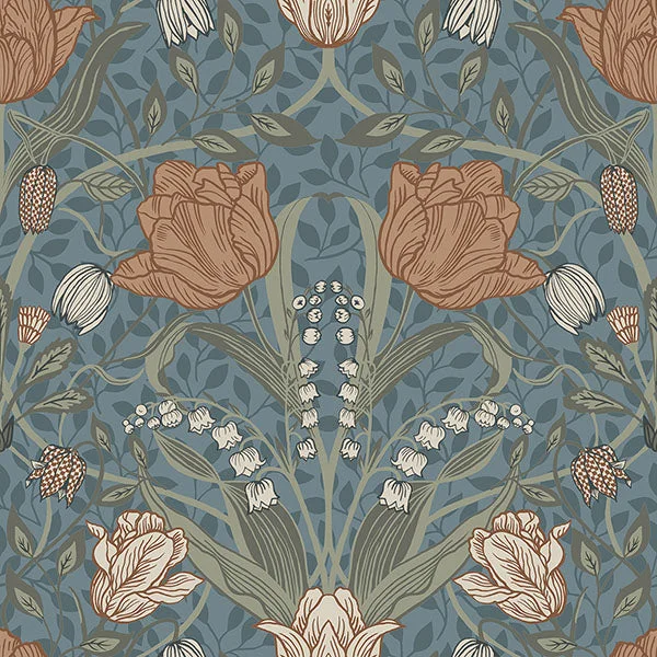 Fillippa Blue Tulip Wallpaper