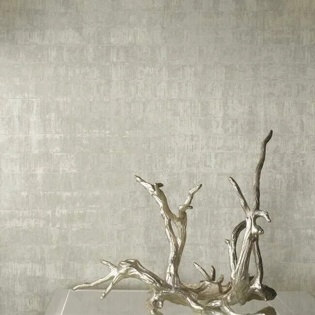 Liquid Metal Wallpaper in Pearl from the 24 Karat Collection