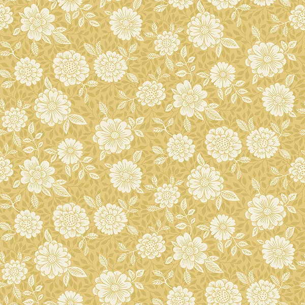 Lizette Mustard Charming Floral Wallpaper